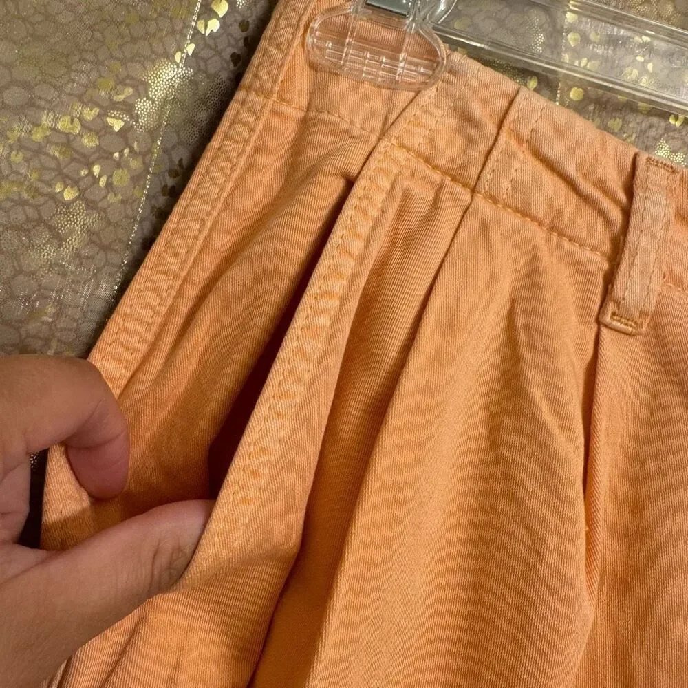 Free People Addy Wide Leg Chino Pants Pastel Light Orange Size 4 NWOT - Picture 5 of 14